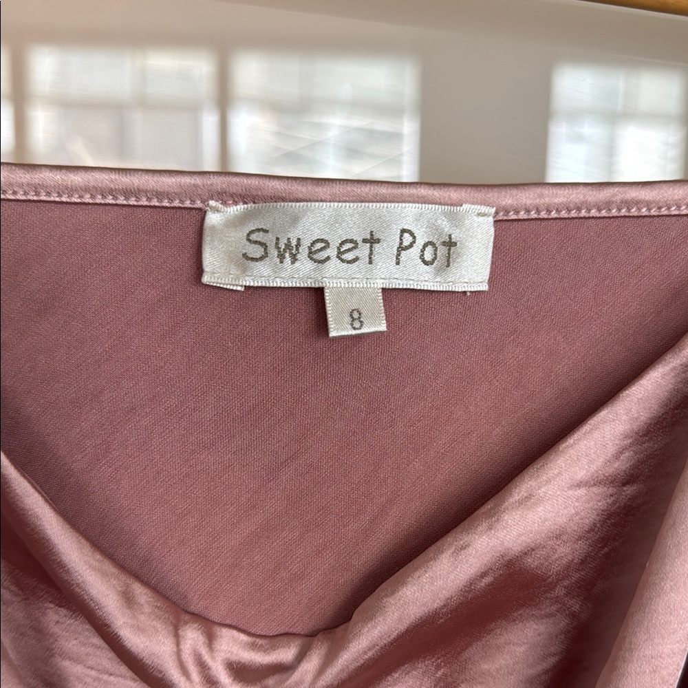 Never Worn - Pink Spaghetti Strap Slip Mini Dress for Cocktail - Picture 2 of 4
